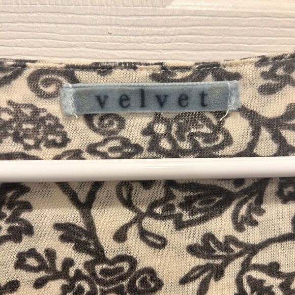 VELVET By Graham & Spencer Gray Silk Wool Printed Dress Lined Women's Silk Large - Picture 3 of 7